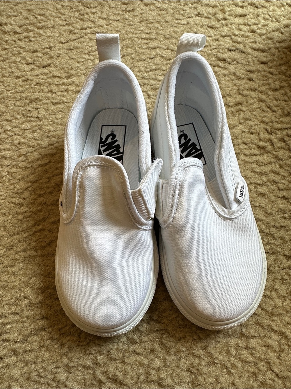 Kids White Slip On Vans